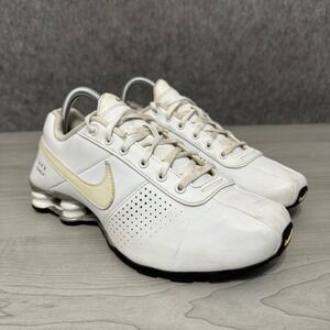 Nike Shox Deliver Kids Size 7Y White Leather Running Shoes‎ 615981-100